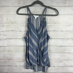 Market & Spruce Blue Stripe Crossover Tank